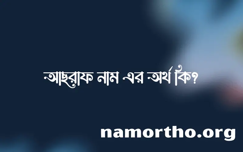 আছরাফ নামের অর্থ কি? আছরাফ নামের বাংলা, আরবি/ইসলামিক অর্থসমূহ