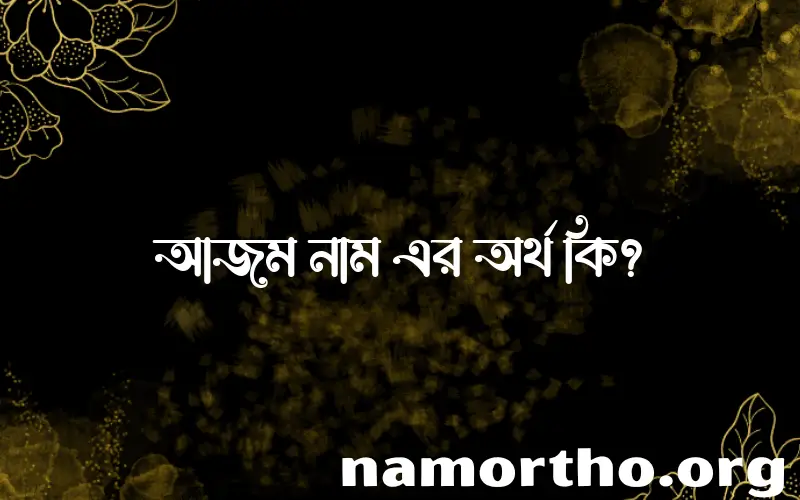 আজম নামের অর্থ কি? আজম নামের বাংলা, আরবি/ইসলামিক অর্থসমূহ