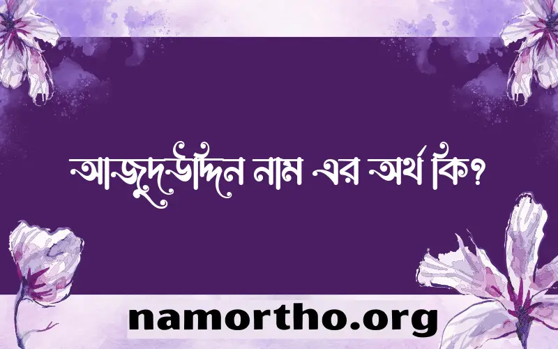 আজুদউদ্দিন নামের অর্থ কি? আজুদউদ্দিন নামের ইসলামিক অর্থ এবং বিস্তারিত তথ্য সমূহ