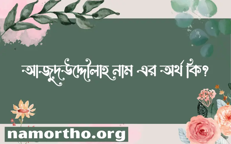 আজুদউদ্দৌলাহ নামের আর্থ কি?