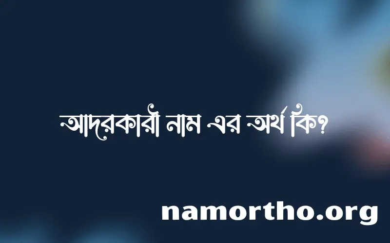 আদরকারী নামের অর্থ কি, বাংলা ইসলামিক এবং আরবি অর্থ?