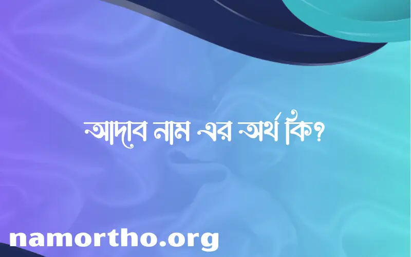 আদাব নামের অর্থ কি? আদাব নামের ইসলামিক অর্থ এবং বিস্তারিত তথ্য সমূহ