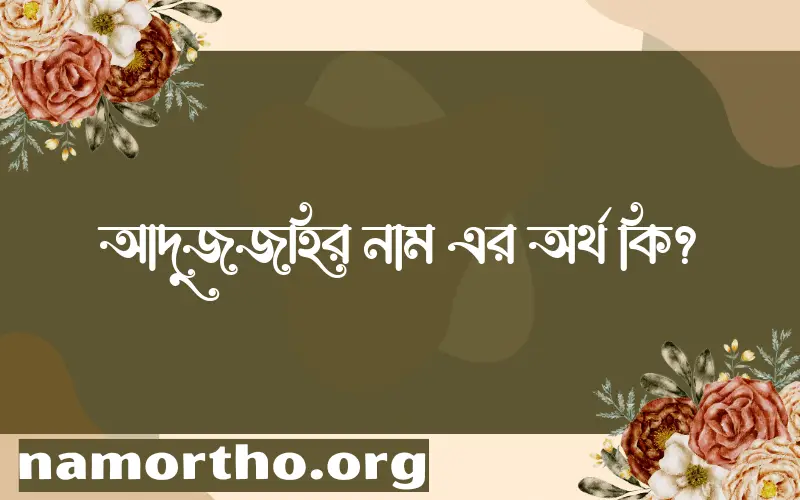 আদুজজহির নামের অর্থ কি? আদুজজহির নামের বাংলা, আরবি/ইসলামিক অর্থসমূহ