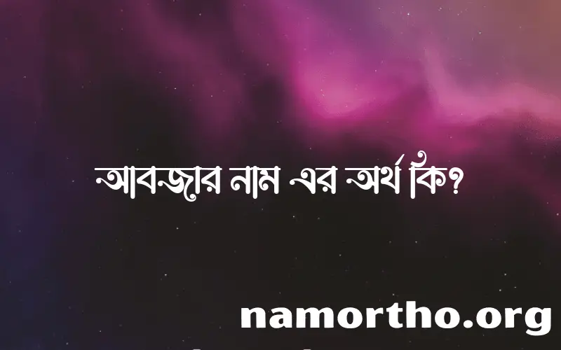 আবজার নামের অর্থ কি? (ব্যাখ্যা ও বিশ্লেষণ) জানুন