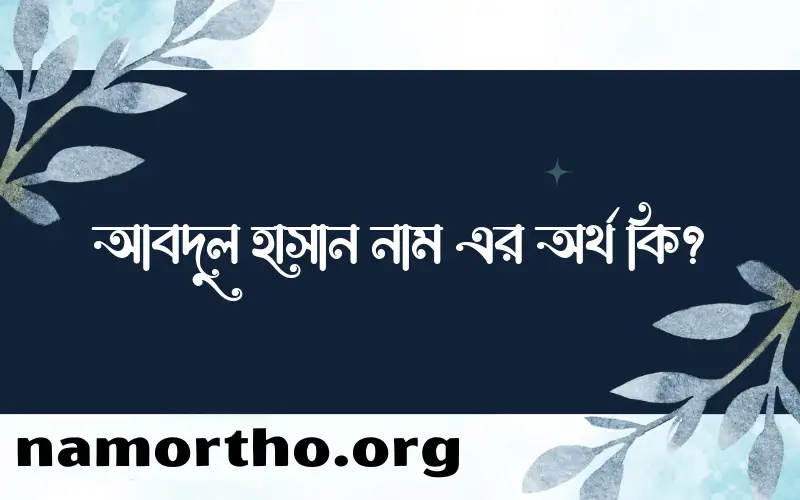 আবদুল হাসান নামের অর্থ কি? (ব্যাখ্যা ও বিশ্লেষণ) জানুন