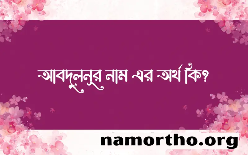 আবদুলনূর নামের অর্থ কি? ইসলামিক আরবি বাংলা অর্থ