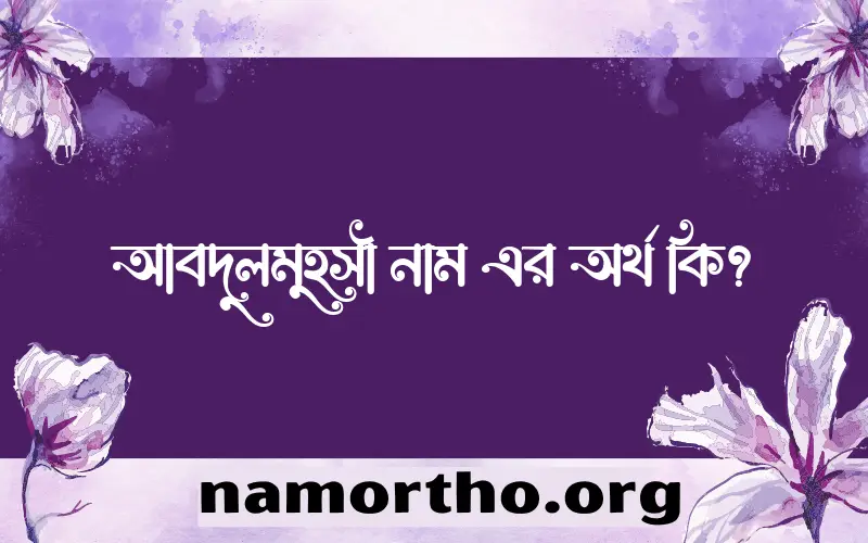 আবদুলমুহসী নামের অর্থ কি? আবদুলমুহসী নামের বাংলা, আরবি/ইসলামিক অর্থসমূহ