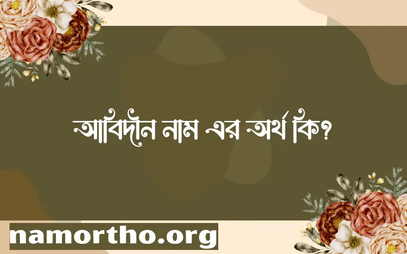 আবিদীন নামের অর্থ কি এবং ইসলাম কি বলে? (বিস্তারিত)