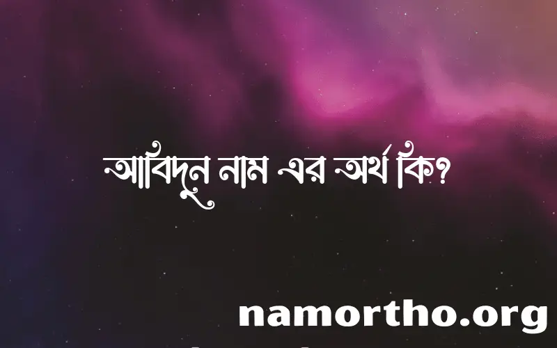 আবিদুন নামের অর্থ কি? আবিদুন নামের বাংলা, আরবি/ইসলামিক অর্থসমূহ