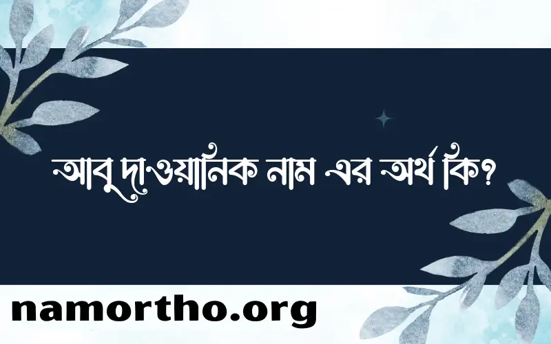 আবু দাওয়ানিক নামের অর্থ কি, বাংলা ইসলামিক এবং আরবি অর্থ?