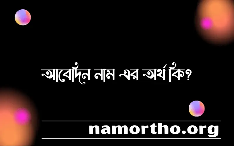 আবেদিন নামের অর্থ কি, বাংলা ইসলামিক এবং আরবি অর্থ?