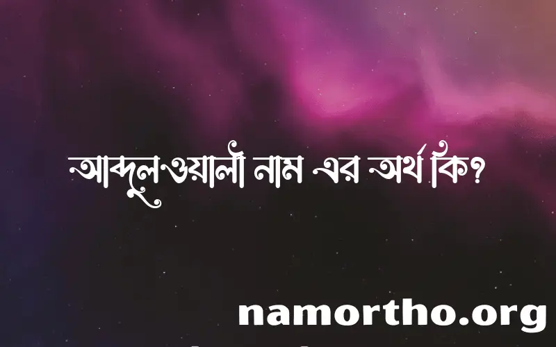 আব্দুলওয়ালী নামের অর্থ কি? (ব্যাখ্যা ও বিশ্লেষণ) জানুন