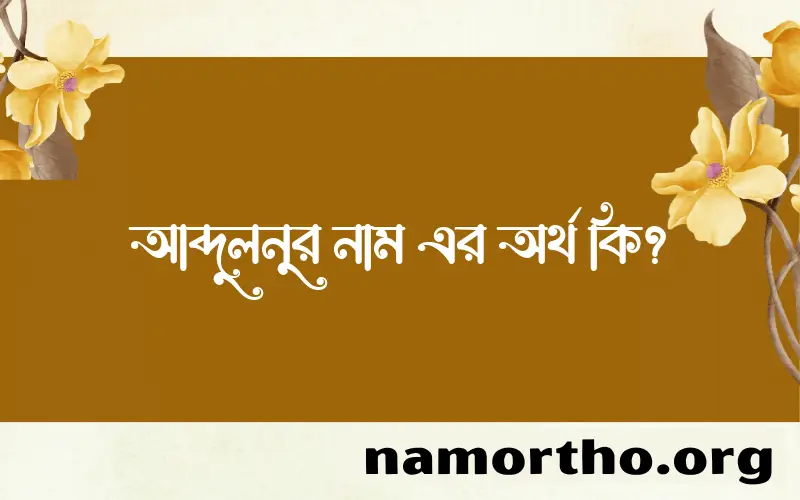 আব্দুলনুর নামের অর্থ কি এবং ইসলাম কি বলে? (বিস্তারিত)