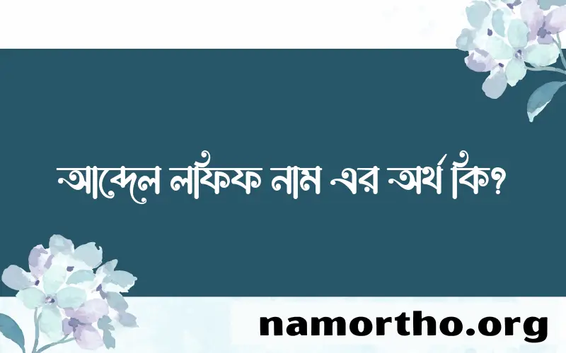 আব্দেল লফিফ নামের অর্থ কি, ইসলামিক আরবি এবং বাংলা অর্থ জানুন