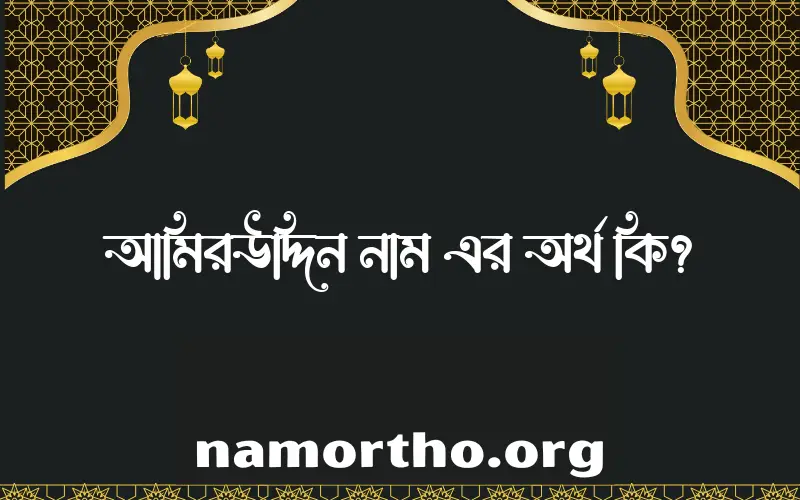 আমিরউদ্দিন নামের অর্থ কি? আমিরউদ্দিন নামের বাংলা, আরবি/ইসলামিক অর্থসমূহ