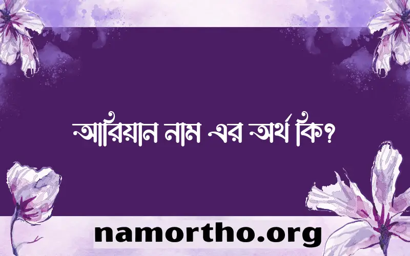 আরিয়ান নামের অর্থ কি? ইসলামিক আরবি বাংলা অর্থ এবং নামের তাৎপর্য