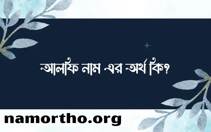 আলফি নামের অর্থ কি, বাংলা ইসলামিক এবং আরবি অর্থ?