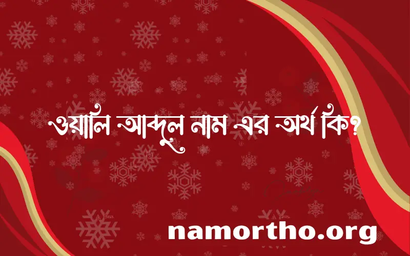 ওয়ালি আব্দুল নামের বাংলা আরবি ইসলামিক অর্থ কি?