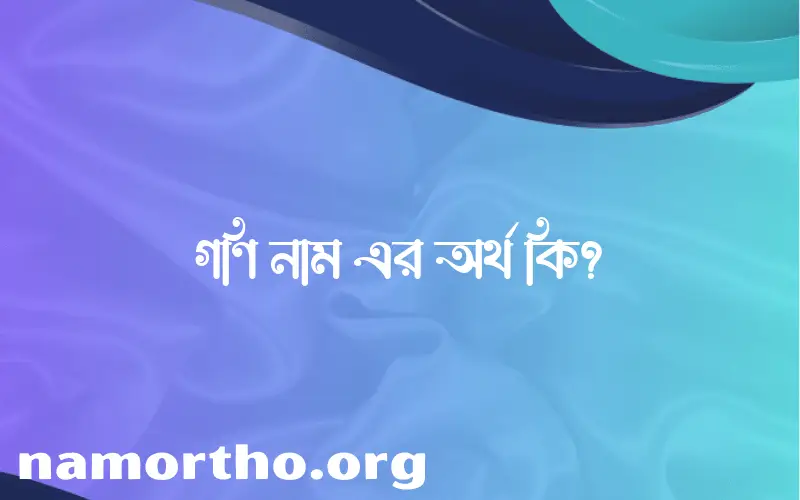 গণি নামের আর্থ কি?