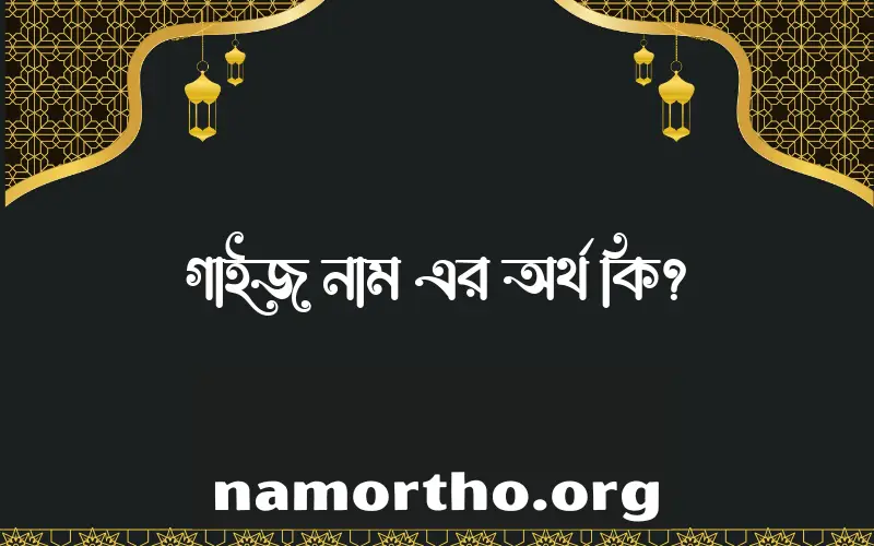 গাইজ নামের আর্থ কি?