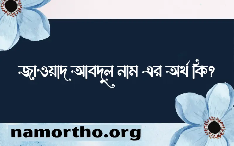 জাওয়াদ আবদুল নামের অর্থ কি? জাওয়াদ আবদুল নামের বাংলা, আরবি/ইসলামিক অর্থসমূহ