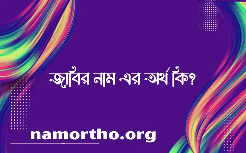 জাবির নামের আর্থ কি?