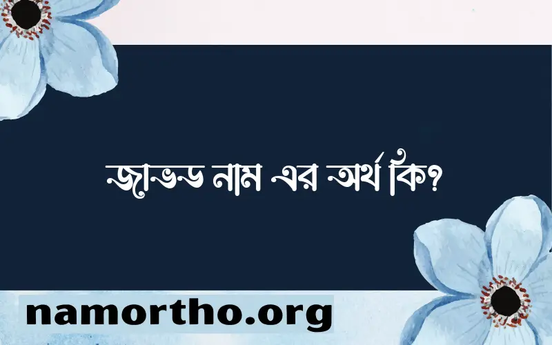 জাভড নামের অর্থ কি? (ব্যাখ্যা ও বিশ্লেষণ) জানুন