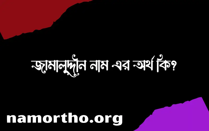 জামালু্দ্দীন নামের আর্থ কি?