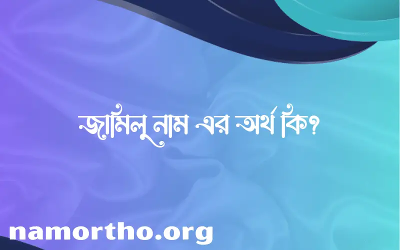 জামিলু নামের আর্থ কি?