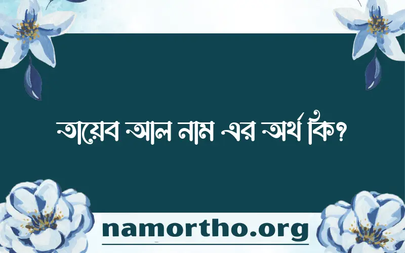 তায়েব আল নামের অর্থ কি, বাংলা ইসলামিক এবং আরবি অর্থ?