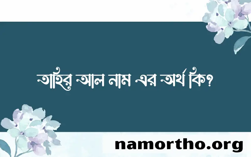 তাহির আল নামের অর্থ কি? তাহির আল নামের বাংলা, আরবি/ইসলামিক অর্থসমূহ