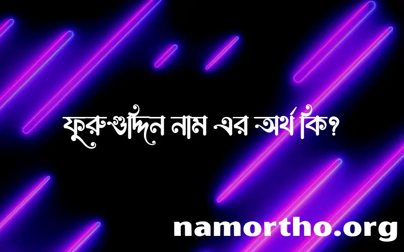 ফুরুগুদ্দিন নামের আর্থ কি?