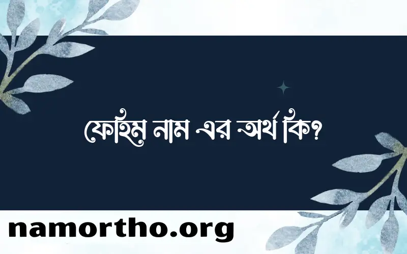 ফেহিম নামের অর্থ কি? ফেহিম নামের ইসলামিক অর্থ এবং বিস্তারিত তথ্য সমূহ