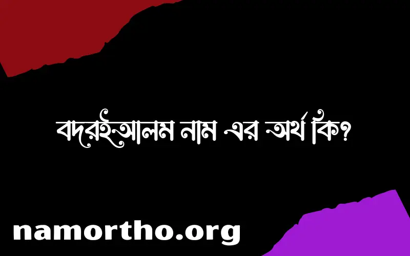 বদরইআলম নামের অর্থ কি? (ব্যাখ্যা ও বিশ্লেষণ) জানুন