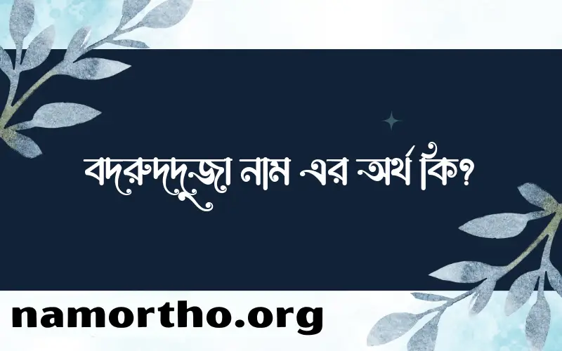 বদরুদদুজা নামের বাংলা আরবি ইসলামিক অর্থ কি?