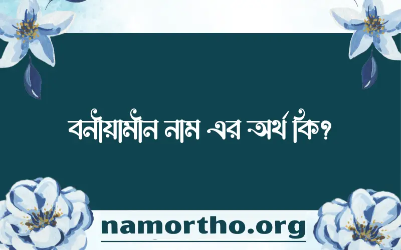 বনীয়ামীন নামের অর্থ কি, বাংলা ইসলামিক এবং আরবি অর্থ?