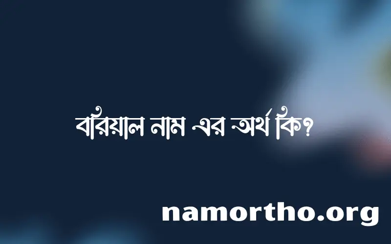 বরিয়াল নামের অর্থ কি এবং ইসলাম কি বলে? (বিস্তারিত)