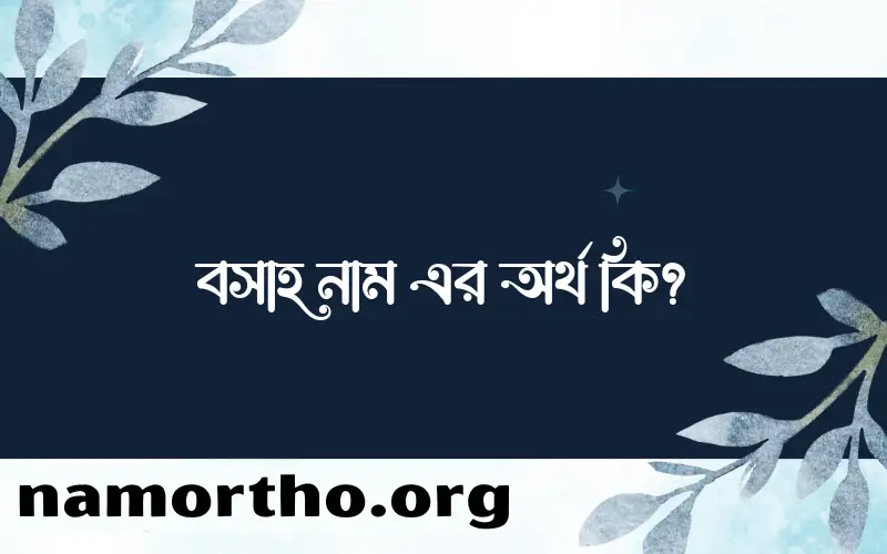 বসাহ নামের অর্থ কি, ইসলামিক আরবি এবং বাংলা অর্থ জানুন