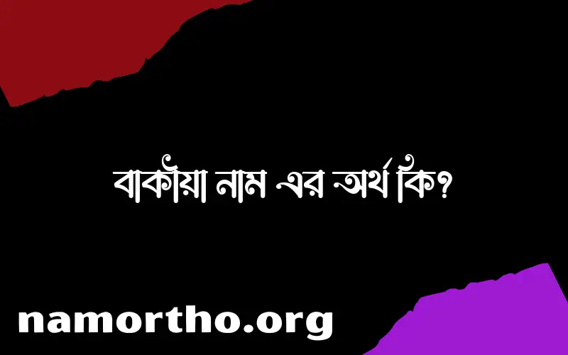 বাকীয়া নামের অর্থ কি? বাকীয়া নামের ইসলামিক অর্থ এবং বিস্তারিত তথ্য সমূহ