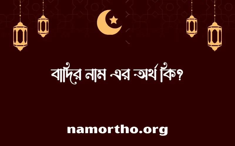 বাদির নামের অর্থ কি? বাদির নামের বাংলা, আরবি/ইসলামিক অর্থসমূহ