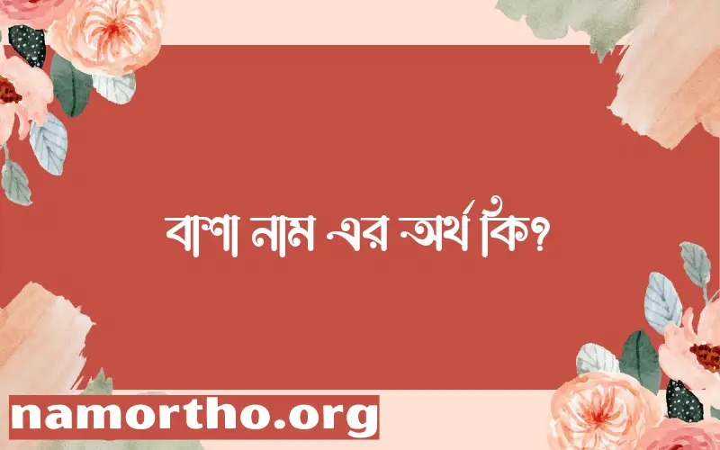 বাশা নামের অর্থ কি? (ব্যাখ্যা ও বিশ্লেষণ) জানুন