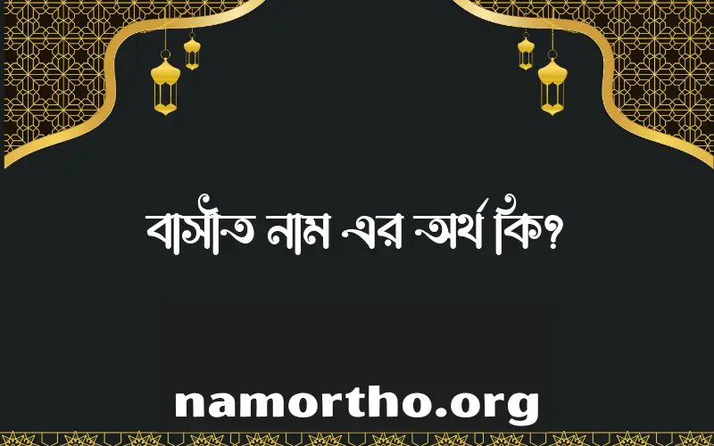 বাসীত নামের অর্থ কি? বাসীত নামের বাংলা, আরবি/ইসলামিক অর্থসমূহ