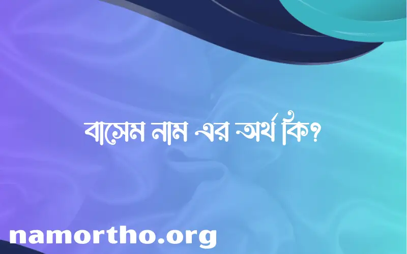 বাসেম নামের অর্থ কি? বাসেম নামের বাংলা, আরবি/ইসলামিক অর্থসমূহ