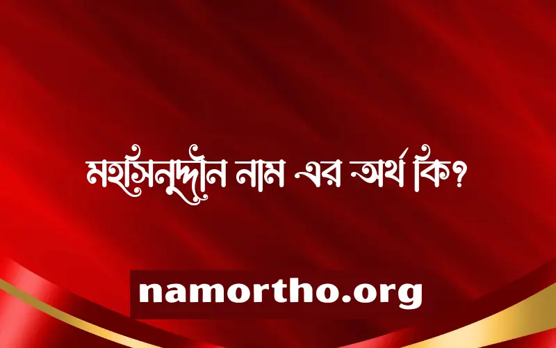 মহসিনুদ্দীন নামের আর্থ কি?