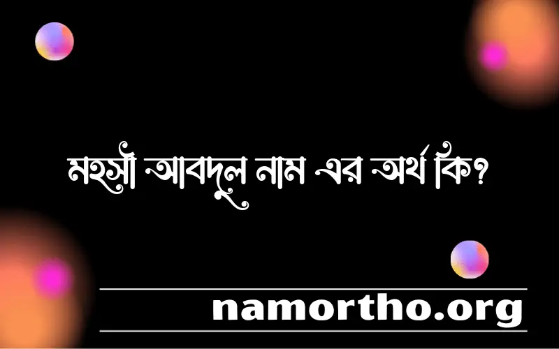 মহসী আবদুল নামের অর্থ কি? মহসী আবদুল নামের বাংলা, আরবি/ইসলামিক অর্থসমূহ