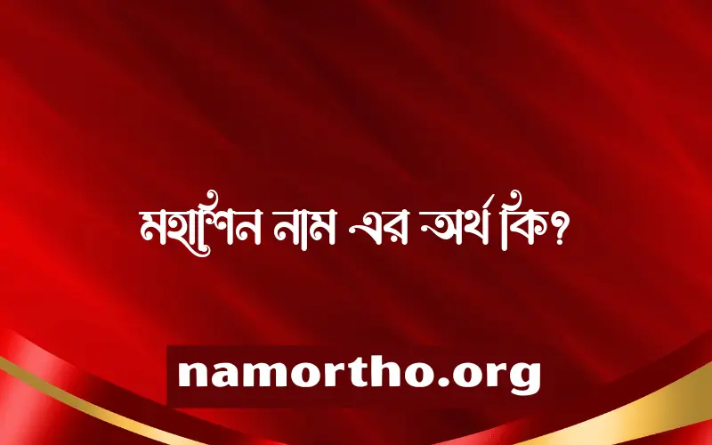 মহাশিন নামের আর্থ কি?