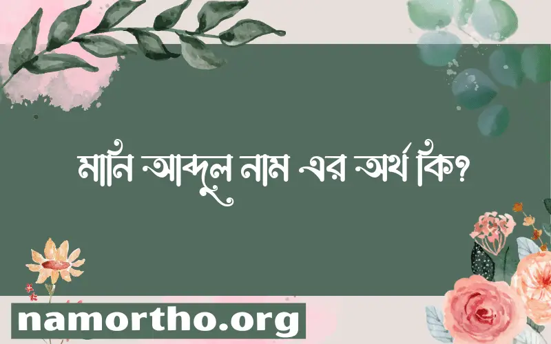 মানি আব্দুল নামের অর্থ কি? মানি আব্দুল নামের ইসলামিক অর্থ এবং বিস্তারিত তথ্য সমূহ