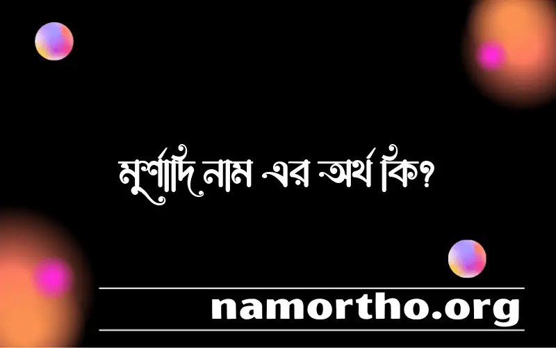 মুর্শাদি নামের আর্থ কি?