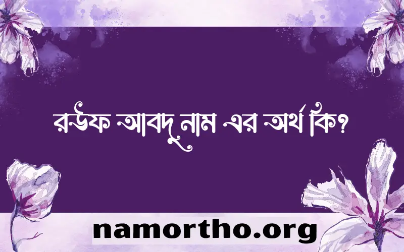 রউফ আবদু নামের অর্থ কি? রউফ আবদু নামের বাংলা, আরবি/ইসলামিক অর্থসমূহ